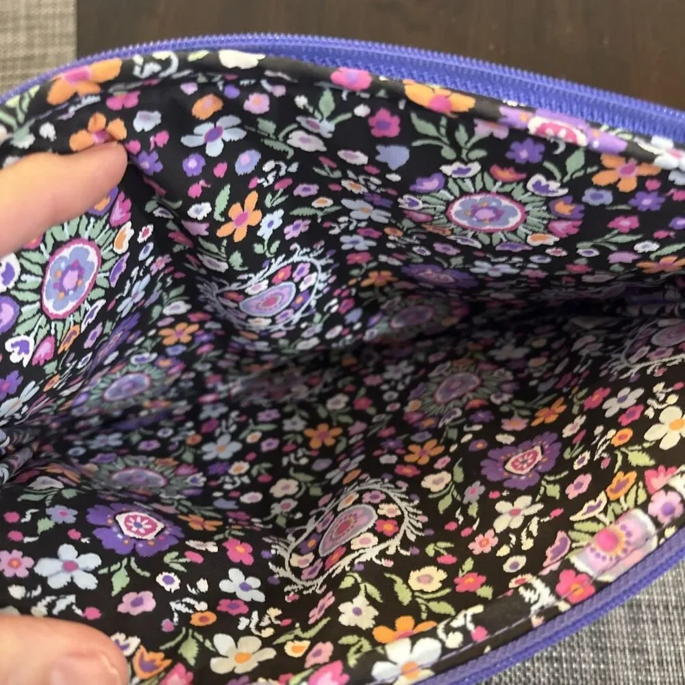 Vera Bradley 10” (10x8”) Zip Tablet Sleeve Case Purple Nylon Padded Floral